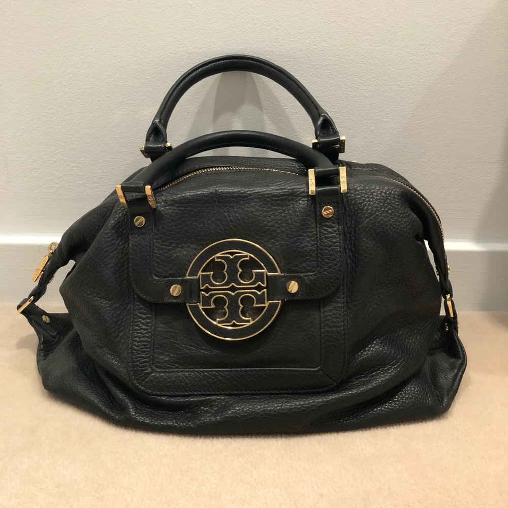 Tory Burch Amanda Satchel/Hobo (Black)